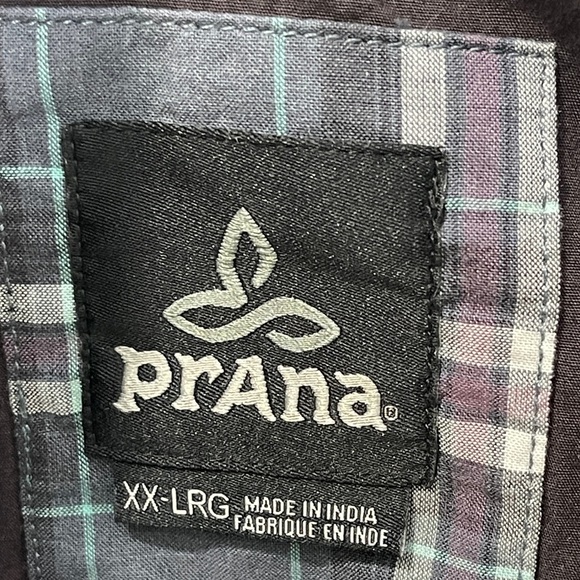 PRANA Men's Offwidth Short Sleeve Button Front Shirt Plaid Organic Cotton XL - Picture 4 of 7